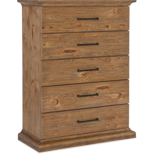 Hooker Furniture Medium Wood Tall Big Sky Five Drawer Chest 