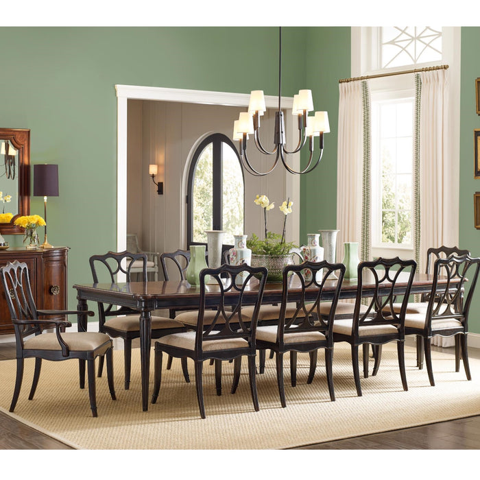 Hooker Furniture Charleston Rectangle Solid Wood Black Dining Table Set