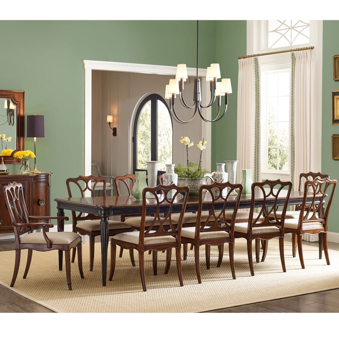 Hooker Furniture Charleston Rectangular Black Wood Large Dining Table Set
