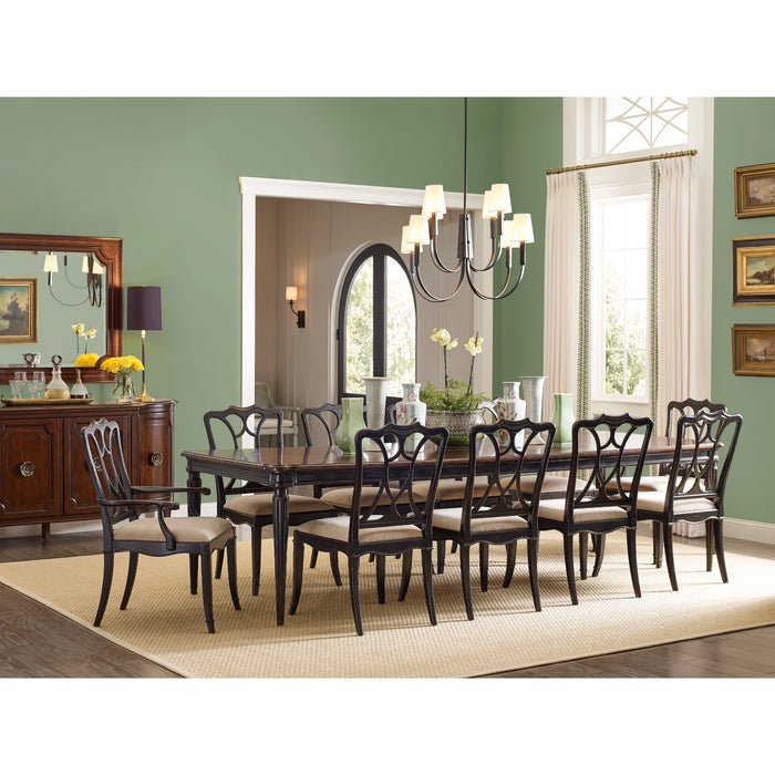 Hooker Furniture Charleston Rectangle Solid Wood Black Dining Table Set