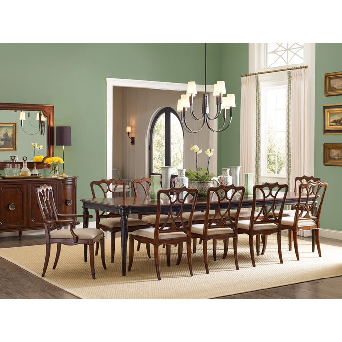 Hooker Furniture Charleston Rectangular Black Wood Large Dining Table Set