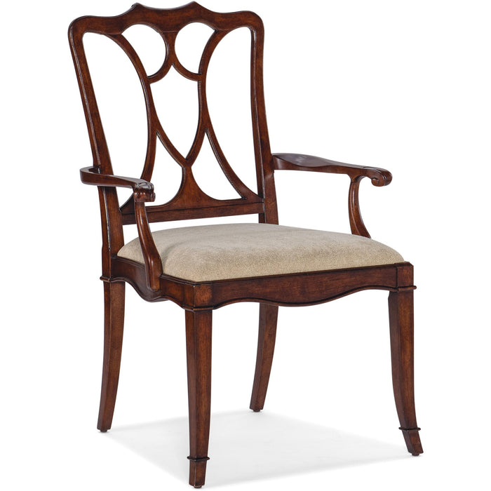Hooker Furniture Charleston Rectangular Black Wood Large Dining chair