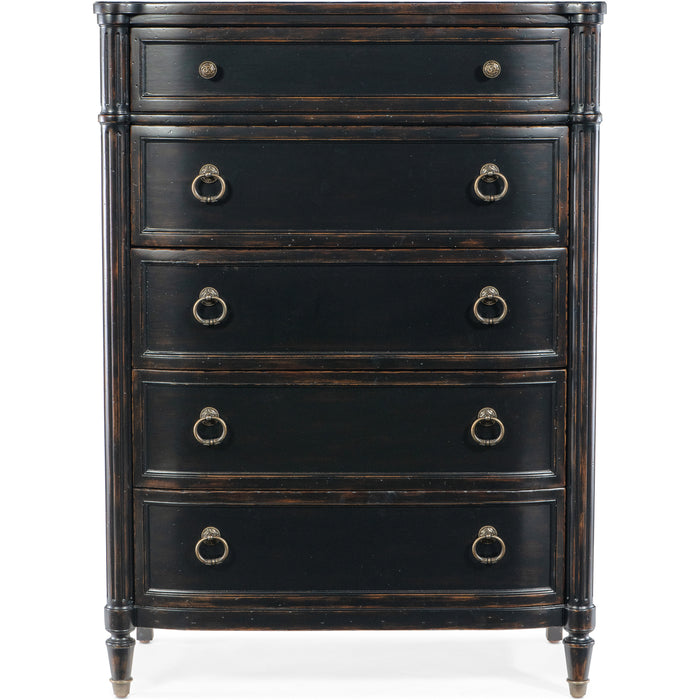 Hooker Furniture Traditional Dark Wood Charleston Five-Drawer Chest 