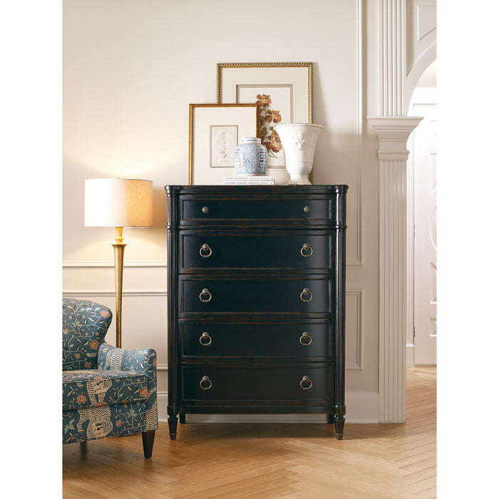 Hooker Furniture Traditional Dark Wood Charleston Five-Drawer Chest 