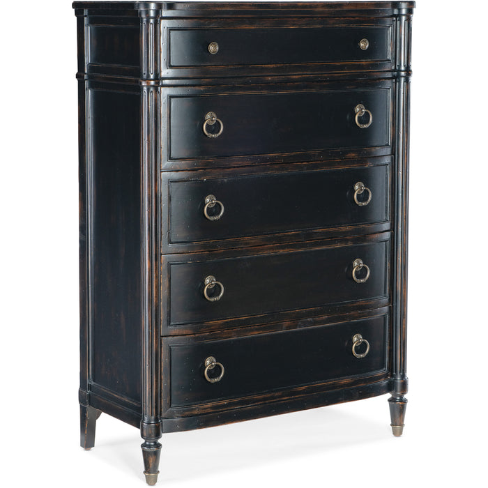 Hooker Furniture Traditional Dark Wood Charleston Five-Drawer Chest 