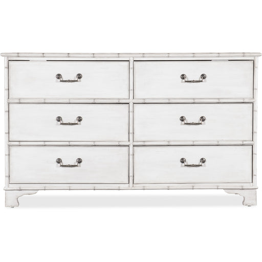 Hooker Furniture Charleston 6 Drawer Whitewash Bamboo Dresser 6750-90101-06