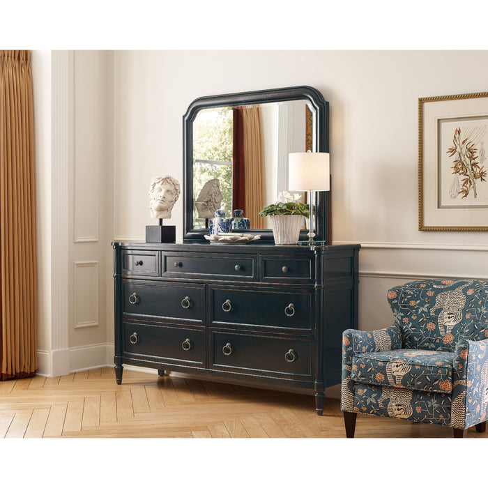 Hooker Furniture Traditional Black Wood Charleston Seven-Drawer Dresser