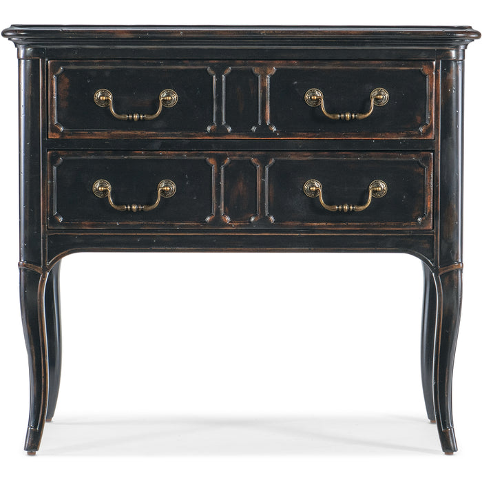 Hooker Furniture Charleston 2 Drawer Antique Black Nightstand