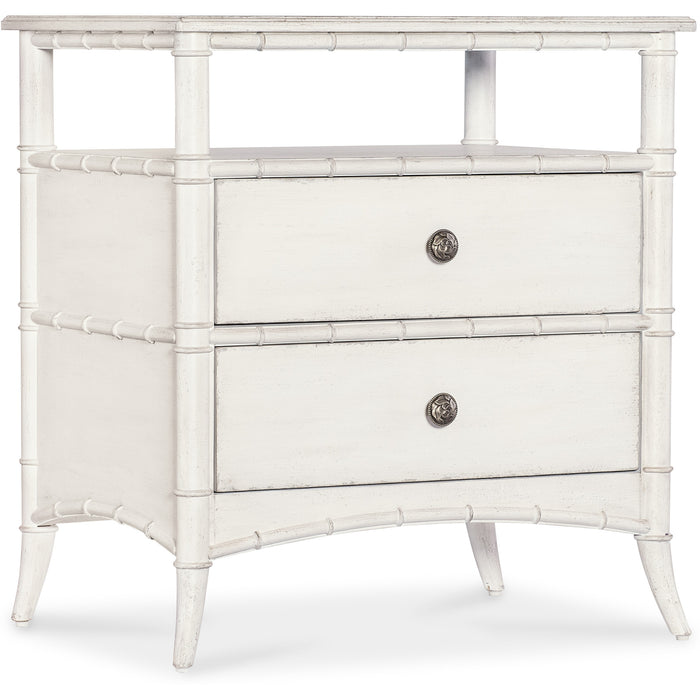 Hooker Furniture Rustic White Wood Charleston Drawer Nightstand 6750-90216-06