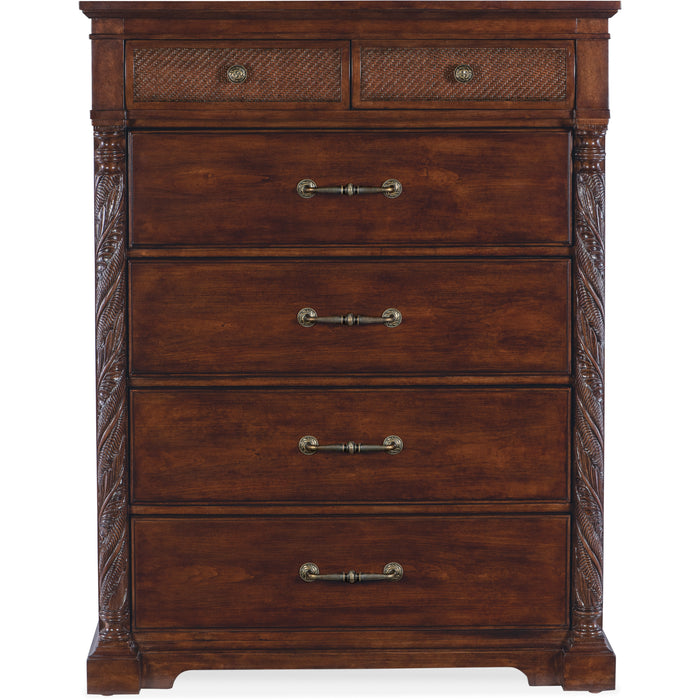 Hooker Furniture Traditional Dark Wood Tall Charleston Six-Drawer Chest 