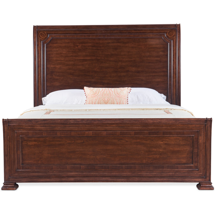 Hooker Furniture Dark Cherry Wood Charleston California King Sleigh Bed