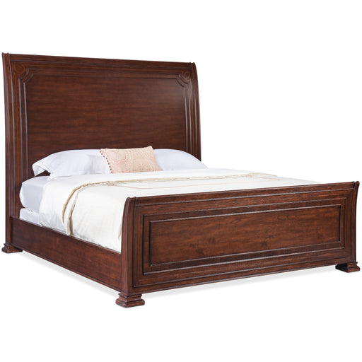 Hooker Furniture Dark Cherry Wood Charleston Sleigh Bed 