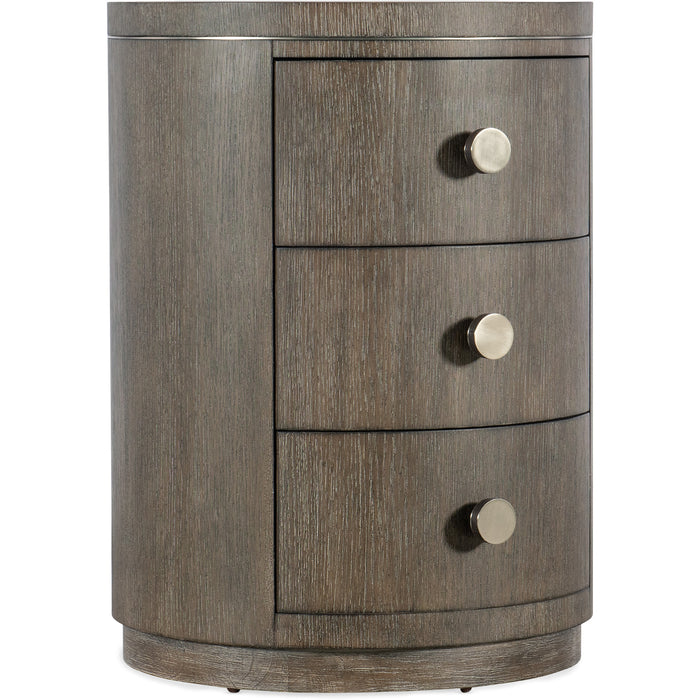 Hooker Furniture Modern Mood Dark Wood Mink Round Nightstand 6850-90315-89