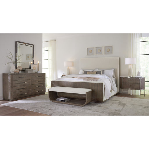 Hooker Furniture Modern Mood Dark Wood King Upholstered Panel Bed 