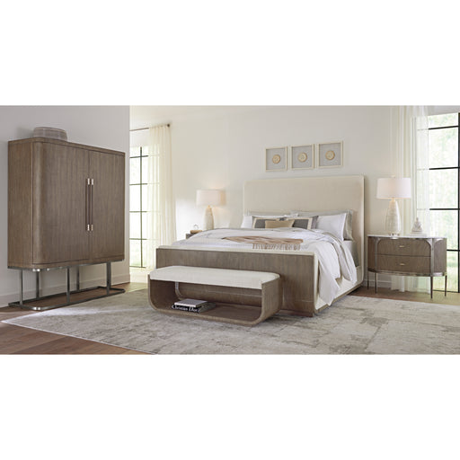 Hooker Furniture Modern Mood Dark Wood King Upholstered Panel Bed 