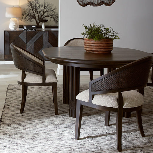 Hooker Furniture Retreat Round Black Oak Wood Dining Table Set