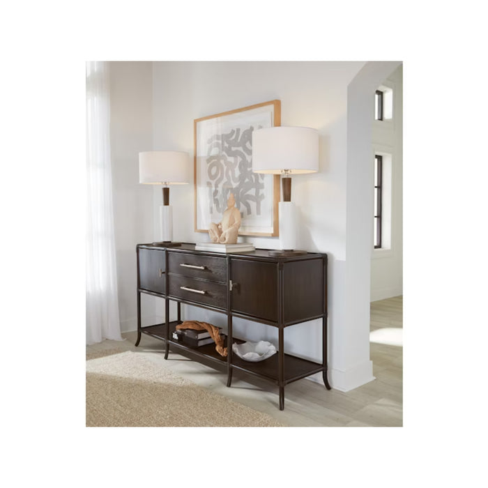 Hooker Furniture Retreat Black Pole Rattan Sideboard