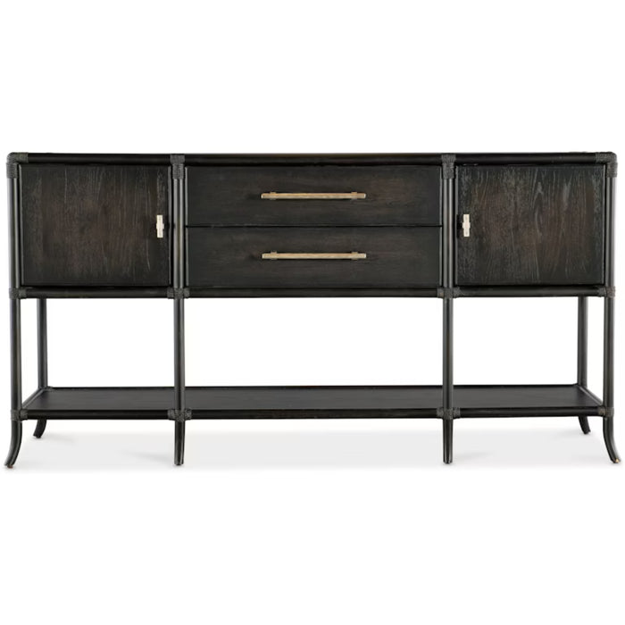 Hooker Furniture Retreat Black Pole Rattan Sideboard