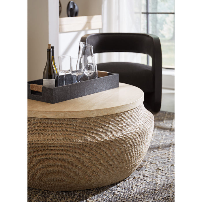 Hooker Furniture Retreat Round Travertine Coffee Table, End Table Set
