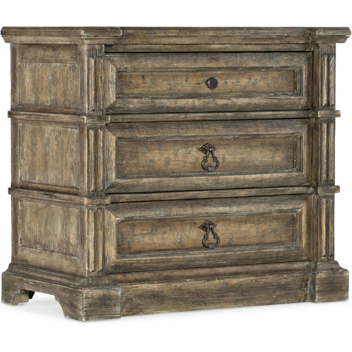 Hooker Furniture Rustic Wood La Grange Jefferson Three-Drawer Nightstand