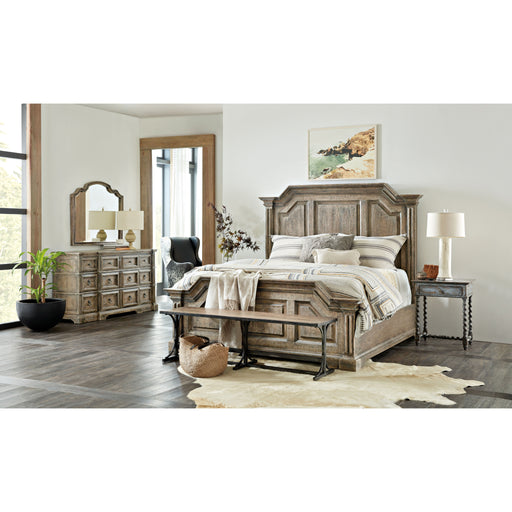 Hooker Furniture Rustic Wood La Grange Bradshaw Queen Panel Bed 