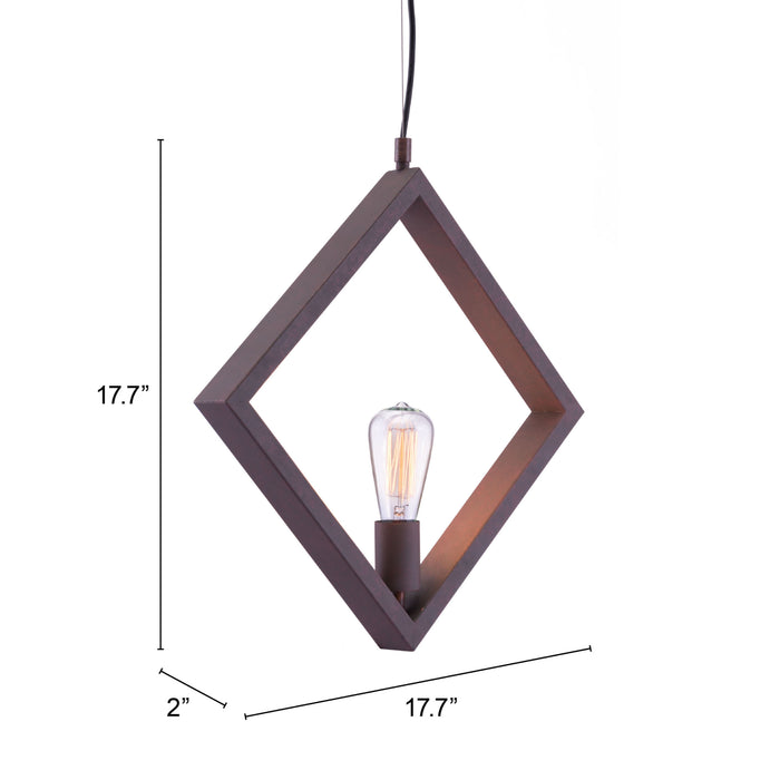 Zuo Rotorura Industrial Diamond Frame with Filament Bulb Ceiling Lamp