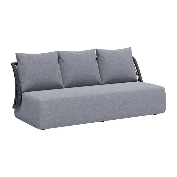 The Mekan Outdoor Lounge Sofa by Zuo, Grey