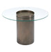 Zuo Modern Emi Luxury Coffee Glass Top Table Antique Bronze Base