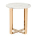 Zuo Atlas White & Gold End Table