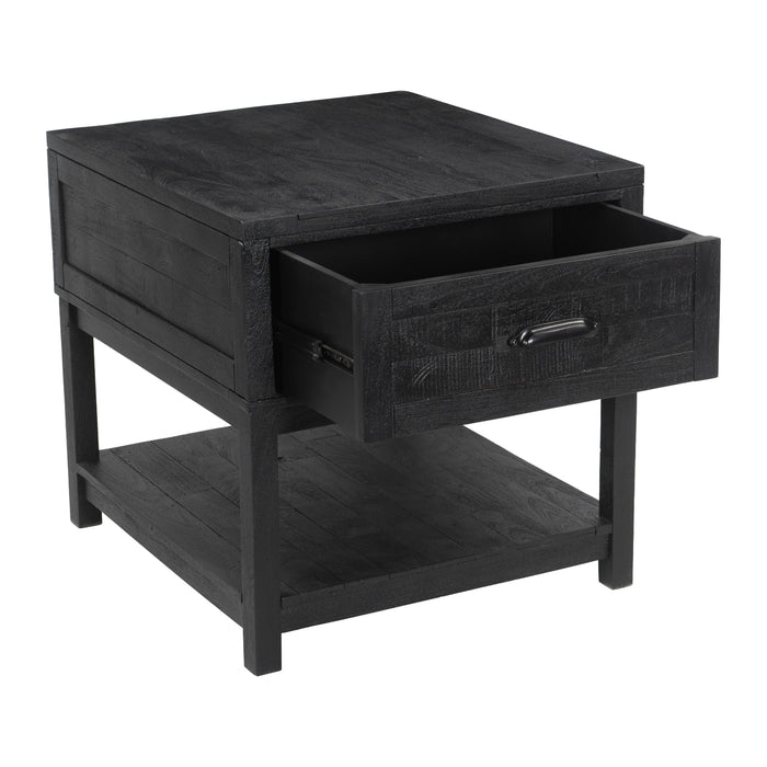 Zuo Surat Black Drawer Side Table