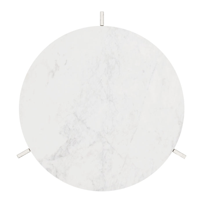 Zuo Barmas White Marble Side Table