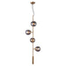 Zuo Zatara Modern Meets Deco with Smoked Glass Shades Ceiling Lamp Brass