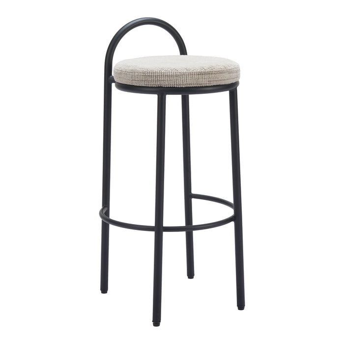 Zuo Sisal Black Barstool