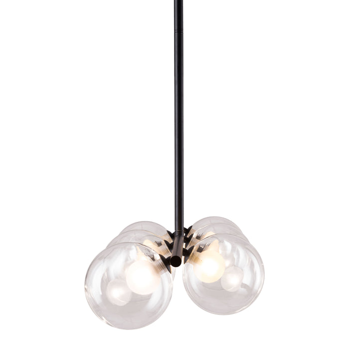 Zuo Keyoz Black Modern Ceiling Lamp with Clear Glass Shades