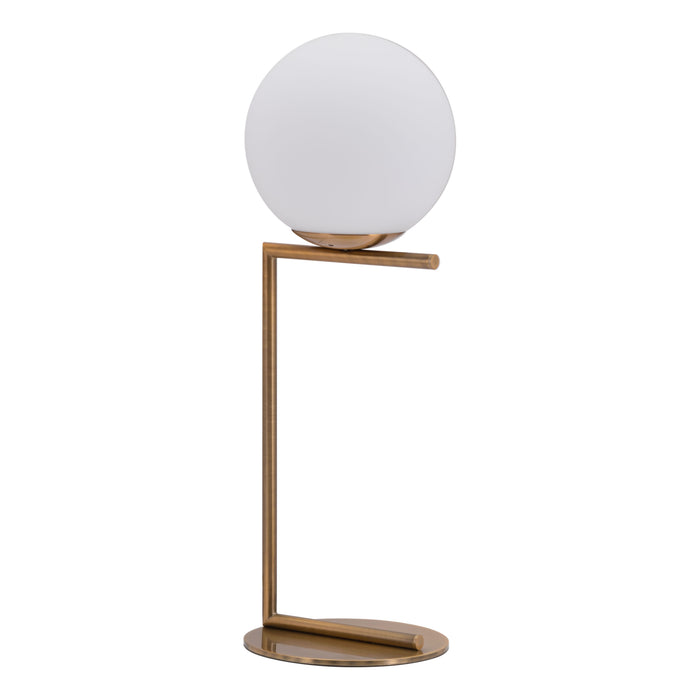 Zuo Belair Modern Geometric Frosted Glass Table Lamp Brass