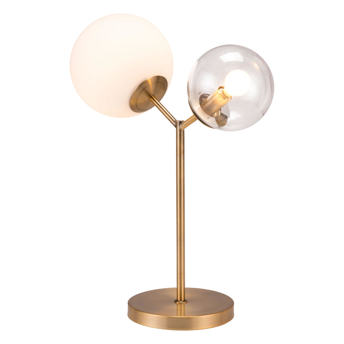 Zuo Constance Modern Frosted Glass Table Lamp Brass