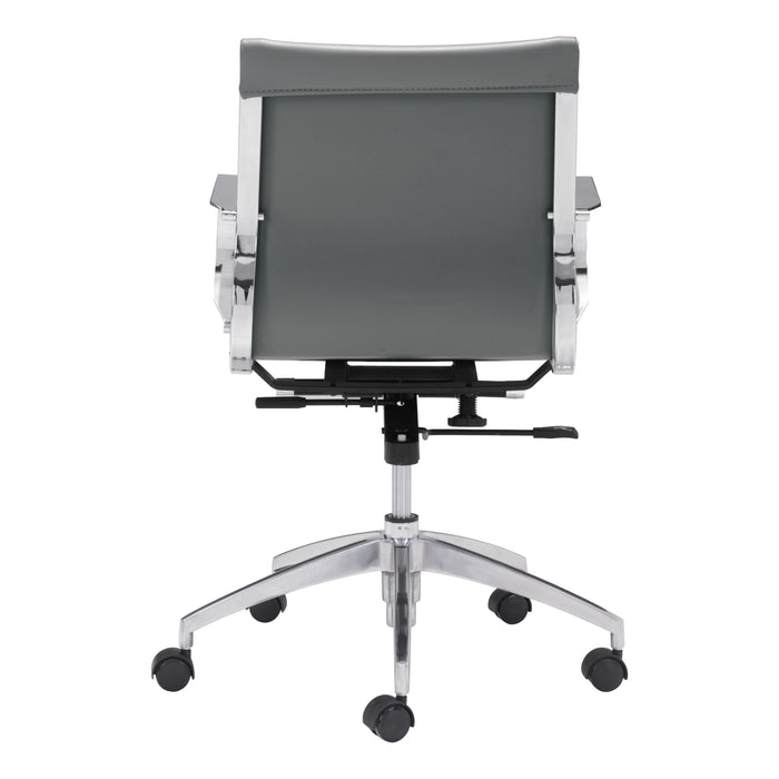 Zuo Glider Low Back Office Chair Gray