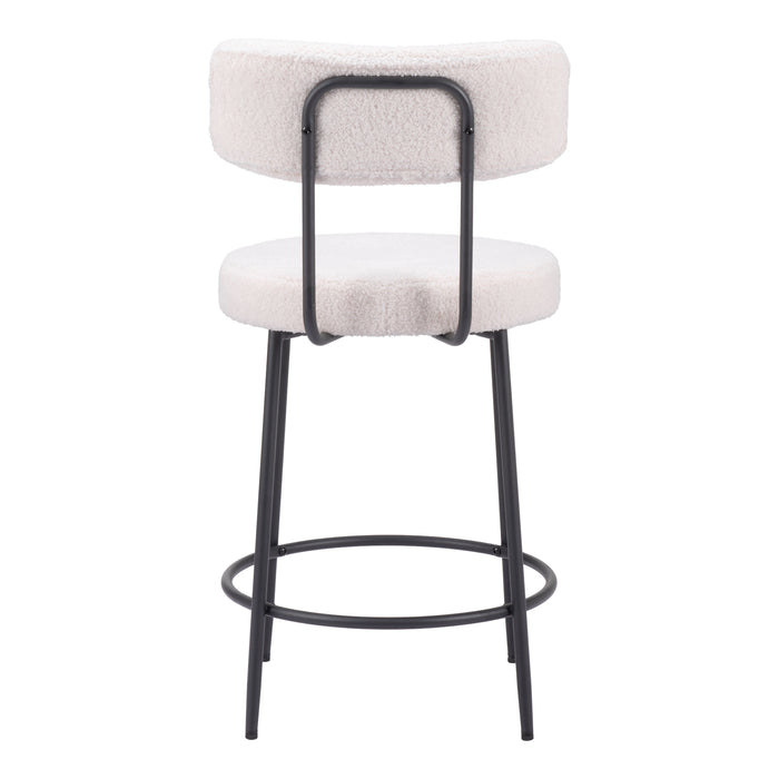 Zuo Blanca White Counter Stool