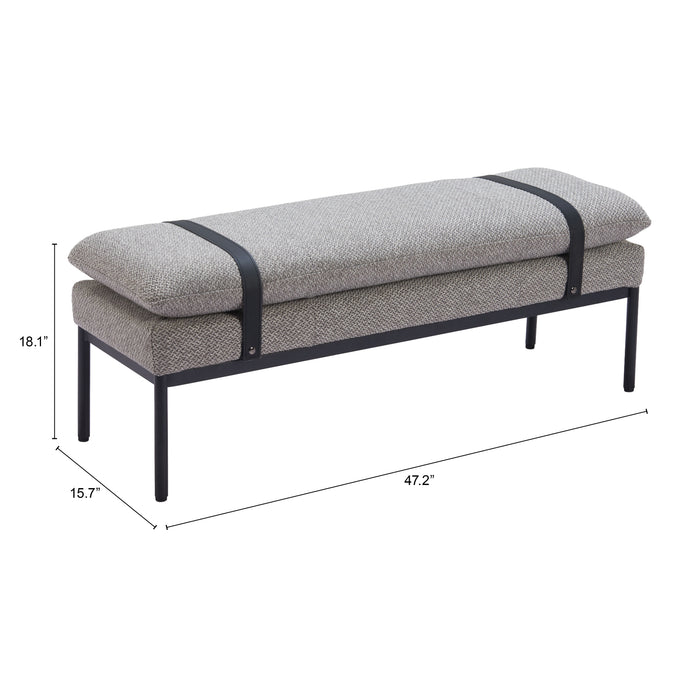 Zuo Padd Bench Gray