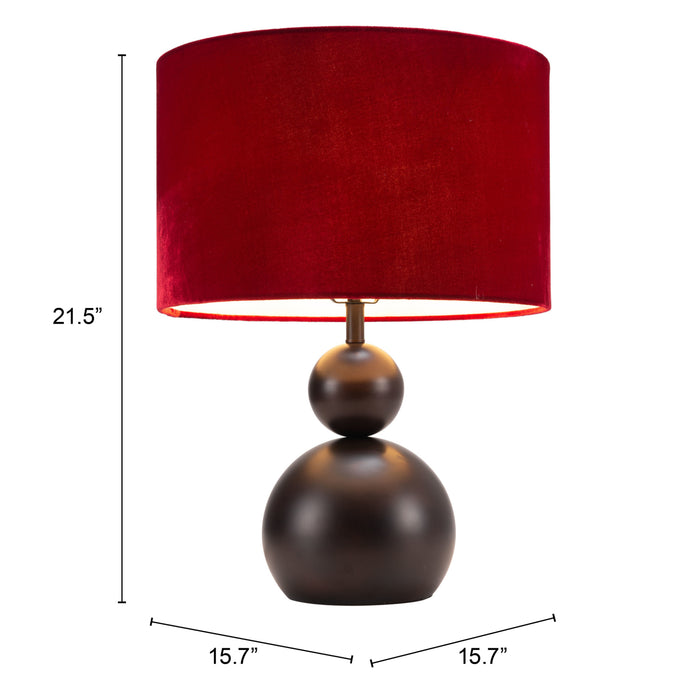 Zuo Shobu Modern Boho Art Deco Design Red Table Lamp