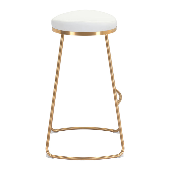 Zuo Bree Barstool White & Gold