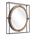 Zuo Capell Painted Steel and Rope Frame Mirror Antique Gray