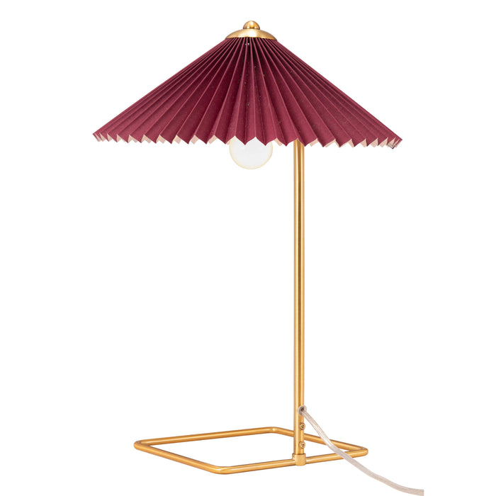 Zuo Charo Modern Glam Electroplated Steel Table Lamp Red & Gold