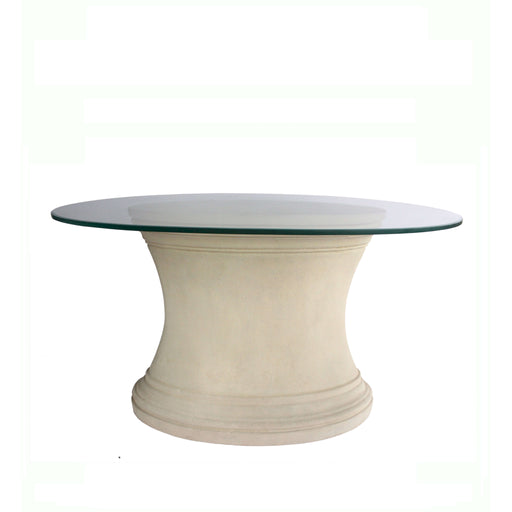 Anderson Teak Fairbank Oval Glass Top Stone Dining Table