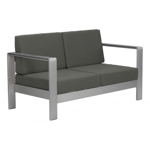Cosmopolitan Sofa/ Loveseat/ Side Table Zuo Outdoor Set Dark Gray