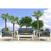 Cosmopolitan Sofa/ Loveseat/ Side Table Zuo Outdoor Set Dark Gray