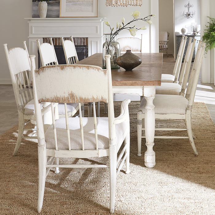 Hooker Furniture Americana White & Brown Wood Dining Table Set for 8