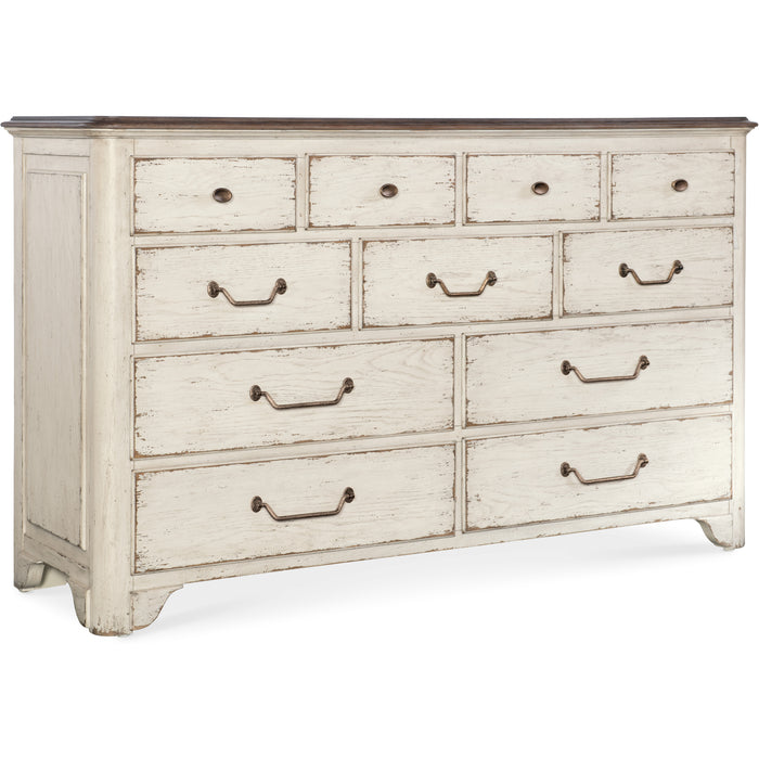 Hooker Furniture Rustic White Wood Americana Dresser 