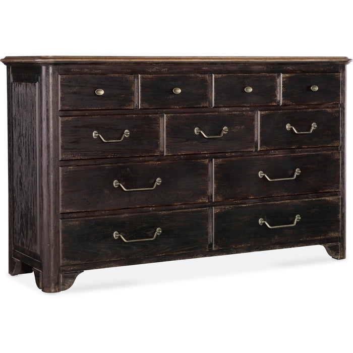 Hooker Furniture Rustic Black Wood Americana Dresser 