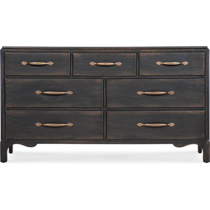 Hooker Furniture Rustic Black Wood Americana 7 Drawer Dresser 